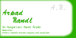 arpad mandl business card