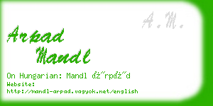 arpad mandl business card